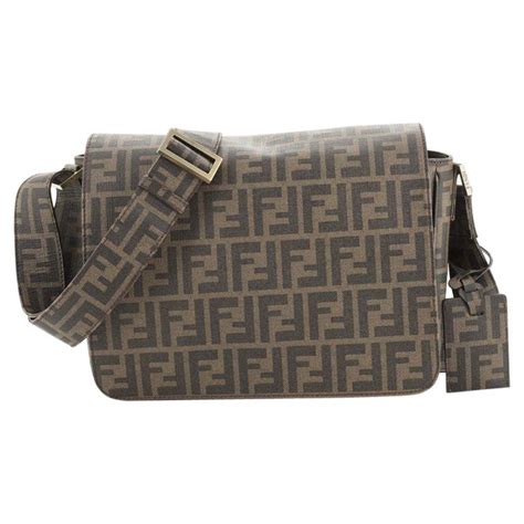 fendi front pocket messenger bag zucca coated canvas medium|Fendi Front Pocket Messenger Bag Zucca Coated Canvas .